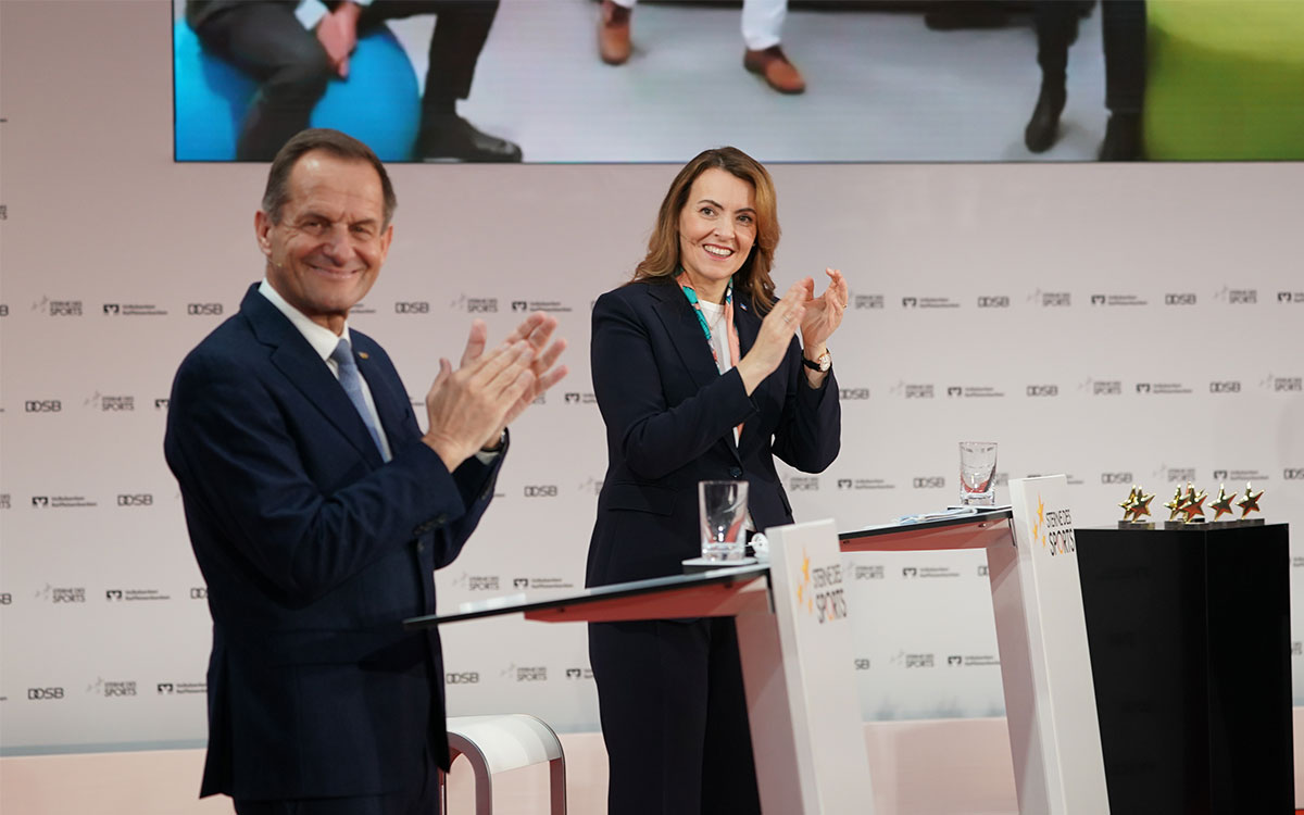 Applaus für rundum beeindruckendes Engagement gab es von BVR-Präsidentin Marija Kolak und dem Präsidenten des Deutschen Olympischen Sportbundes Alfons Hörmann. „Gerade in Zeiten der coronabedingt gebotenen Distanz ist der Zusammenhalt der Menschen unverzichtbar“, unterstrich Marija Kolak.
